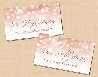 Rose gold House card Etsy image about Gold Printable Place Cards titled Rose gold Area card Etsy